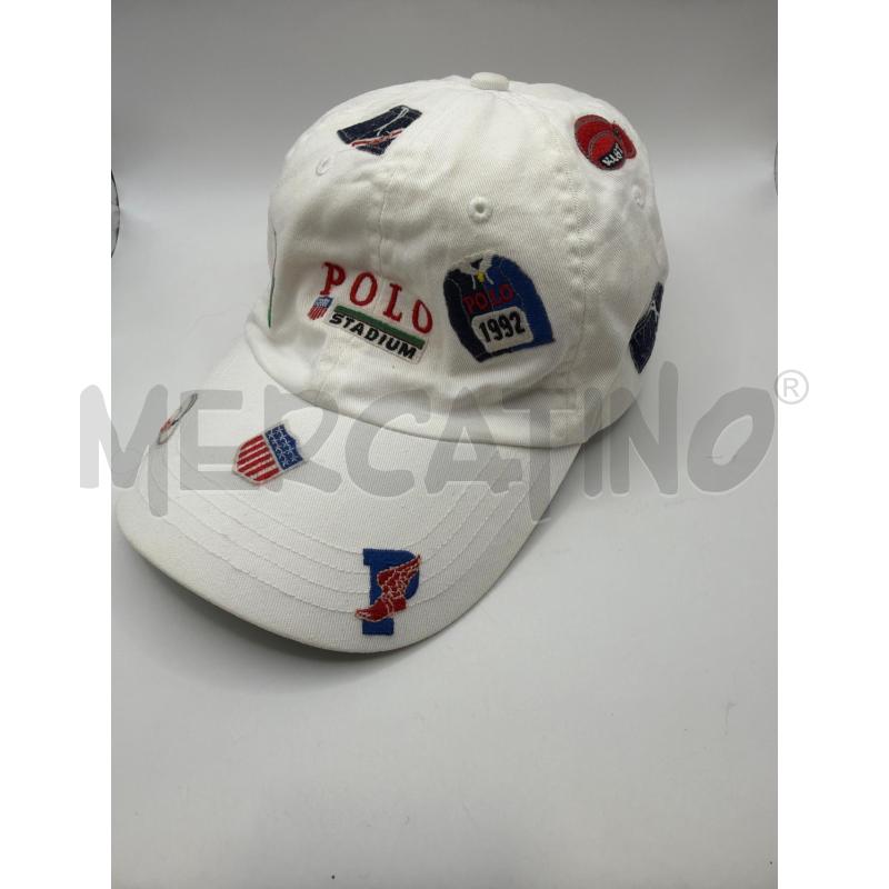 CAPPELLO POLO BIANCO STADIUM VISIERA VERDE | Mercatino dell'Usato Roma porta maggiore 2