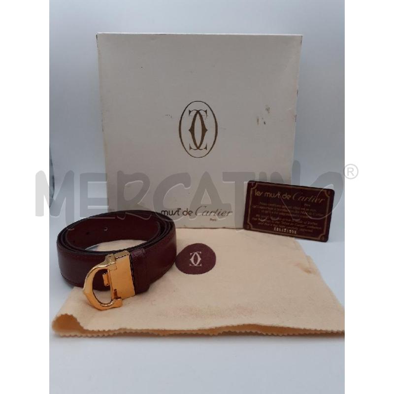 CARTIER CINTURA BORDEAUX PELLE FIBBIA C GOLD | Mercatino dell'Usato Roma porta maggiore 1