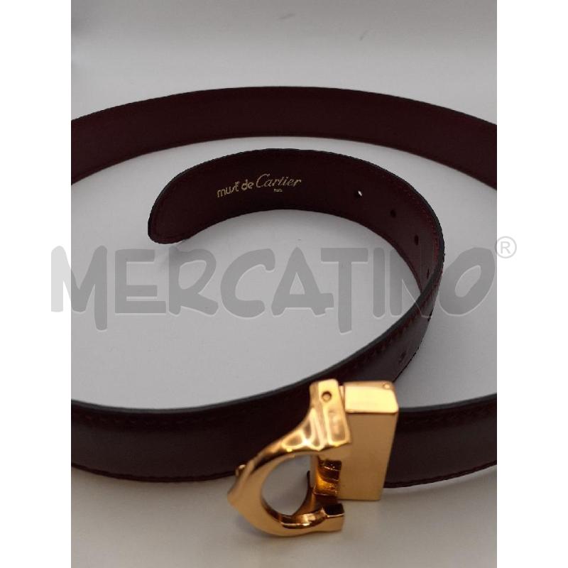 CARTIER CINTURA BORDEAUX PELLE FIBBIA C GOLD | Mercatino dell'Usato Roma porta maggiore 3