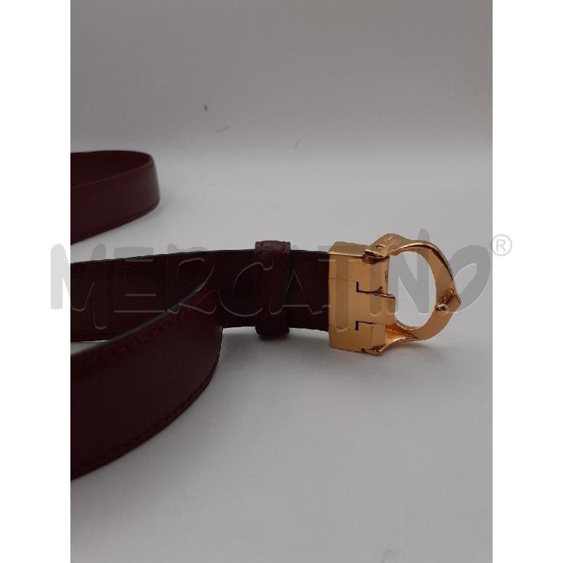 CARTIER CINTURA BORDEAUX PELLE FIBBIA C GOLD | Mercatino dell'Usato Roma porta maggiore 5