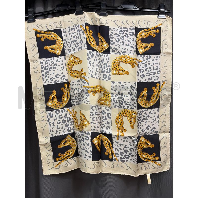 CARTIER FOULARD IN SETA STAMPA A SCACCHIERA MOTIVO ANIMALIER  | Mercatino dell'Usato Roma porta maggiore 4