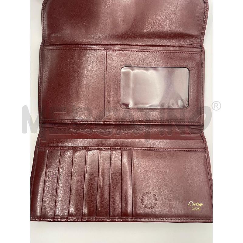 CARTIER PORTA FOGLIO MARRONE PELLE CHIUSURA BOTT PRESSIONE SILVER  | Mercatino dell'Usato Roma porta maggiore 3