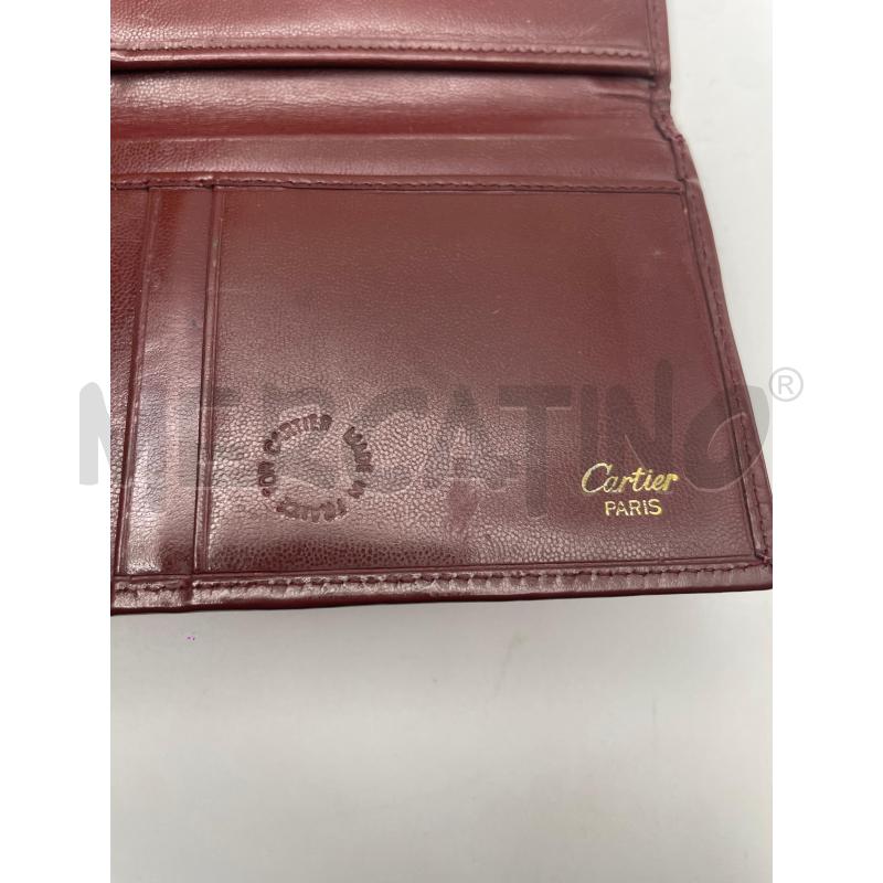 CARTIER PORTA FOGLIO MARRONE PELLE CHIUSURA BOTT PRESSIONE SILVER  | Mercatino dell'Usato Roma porta maggiore 4