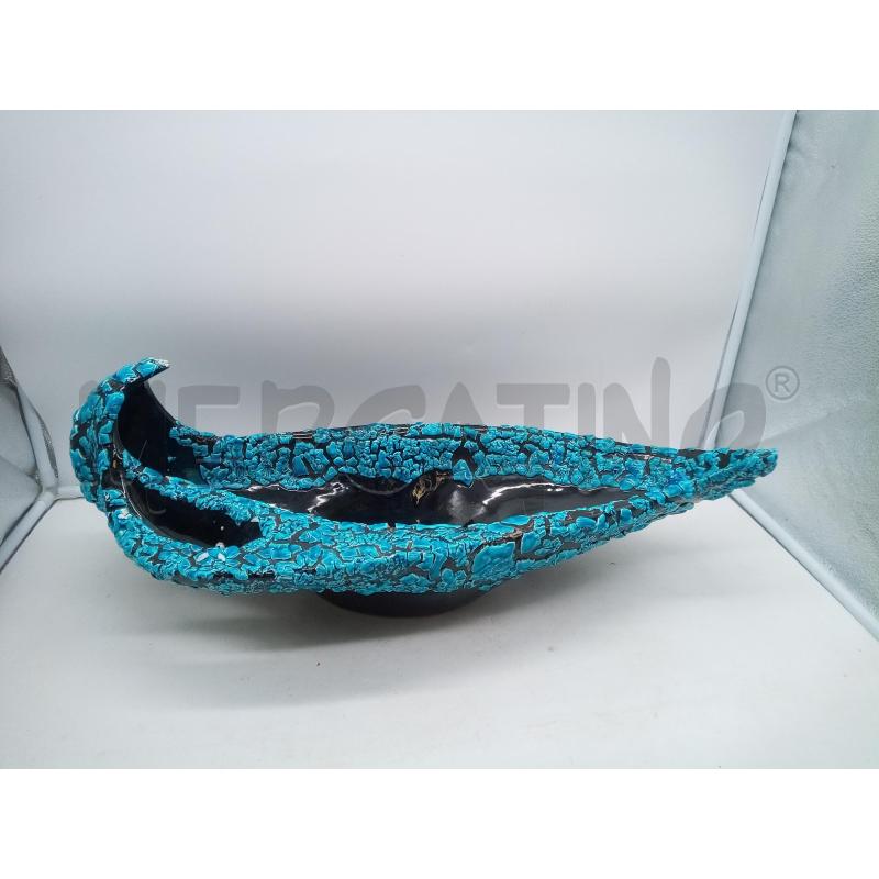 CENTROTAVOLA CERAMICA EFFETTO LAVA AZZURRA | Mercatino dell'Usato Roma porta maggiore 1
