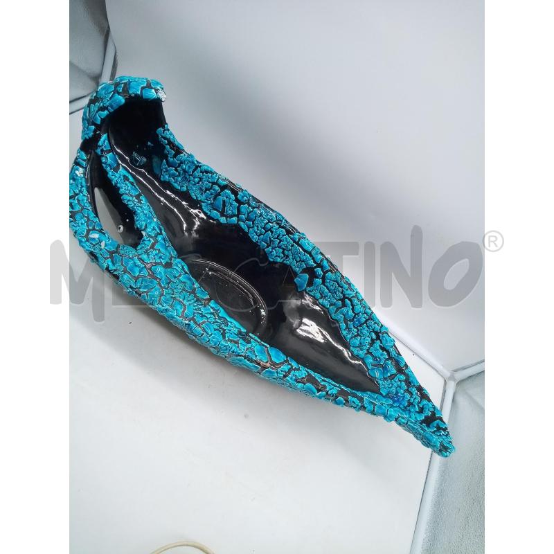 CENTROTAVOLA CERAMICA EFFETTO LAVA AZZURRA | Mercatino dell'Usato Roma porta maggiore 2