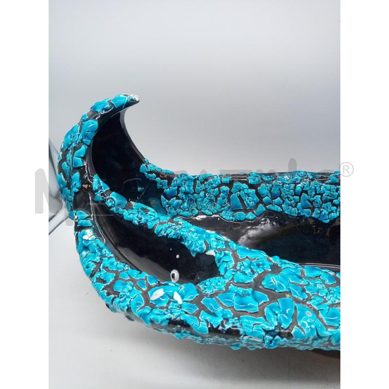 CENTROTAVOLA CERAMICA EFFETTO LAVA AZZURRA | Mercatino dell'Usato Roma porta maggiore 3