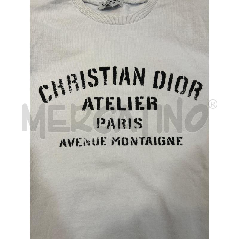 CHRISTIAN DIOR FELPA BIANCA STAMPA NERA ATELIER PARIS COTONE | Mercatino dell'Usato Roma porta maggiore 3