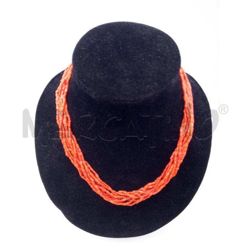 COLLANA MULTIFILO CORALLO CHIUSURA 750 | Mercatino dell'Usato Roma porta maggiore 1