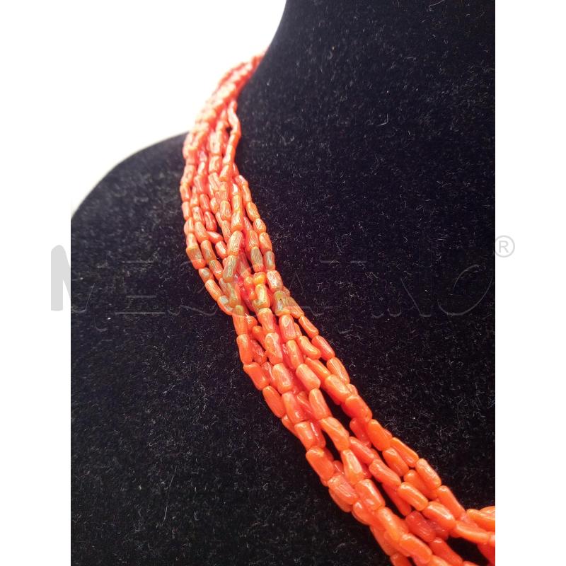 COLLANA MULTIFILO CORALLO CHIUSURA 750 | Mercatino dell'Usato Roma porta maggiore 2