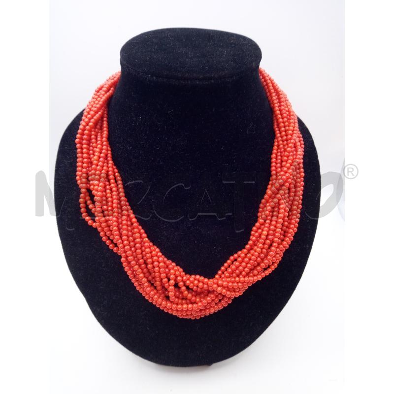 COLLANA MULTIFILO PERLINE CORALLO CHIUSURA 925 | Mercatino dell'Usato Roma porta maggiore 1