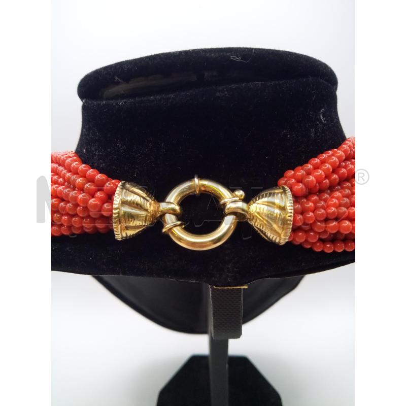 COLLANA MULTIFILO PERLINE CORALLO CHIUSURA 925 | Mercatino dell'Usato Roma porta maggiore 3