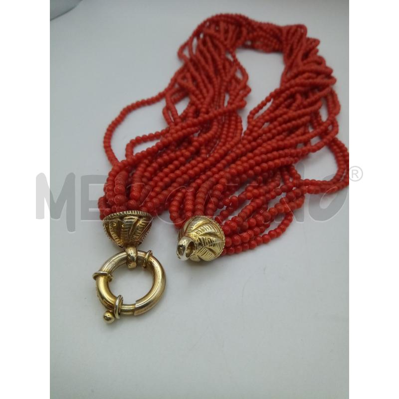 COLLANA MULTIFILO PERLINE CORALLO CHIUSURA 925 | Mercatino dell'Usato Roma porta maggiore 4