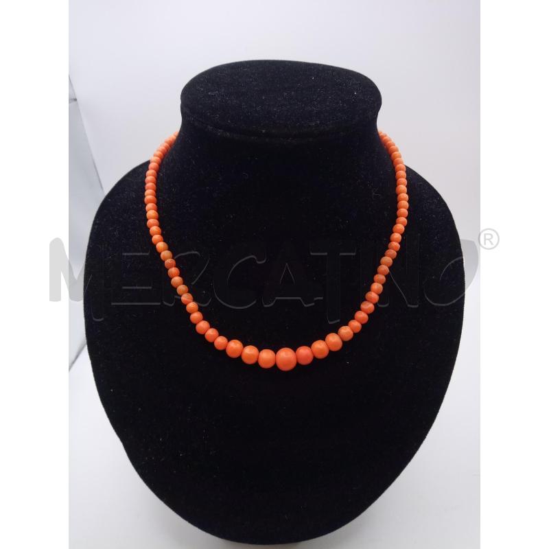 COLLANA PERLE DI CORALLO DEGRADE | Mercatino dell'Usato Roma porta maggiore 1