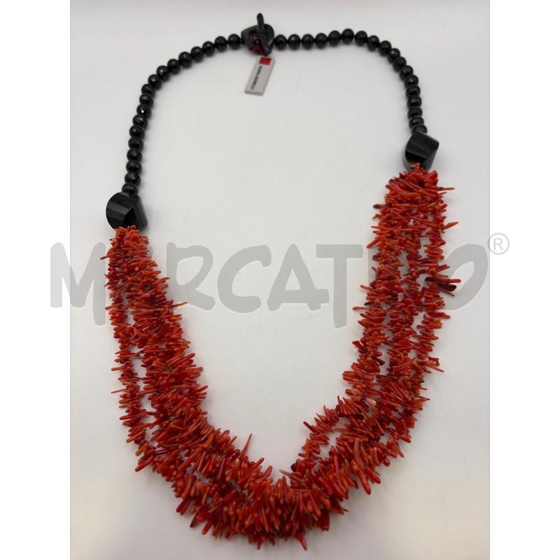 COLLANA PERLE SFACCETTATE ONICE RAMETTI CORALLO | Mercatino dell'Usato Roma porta maggiore 1