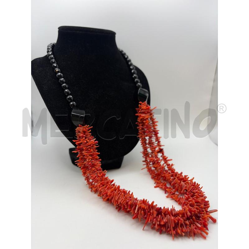 COLLANA PERLE SFACCETTATE ONICE RAMETTI CORALLO | Mercatino dell'Usato Roma porta maggiore 5