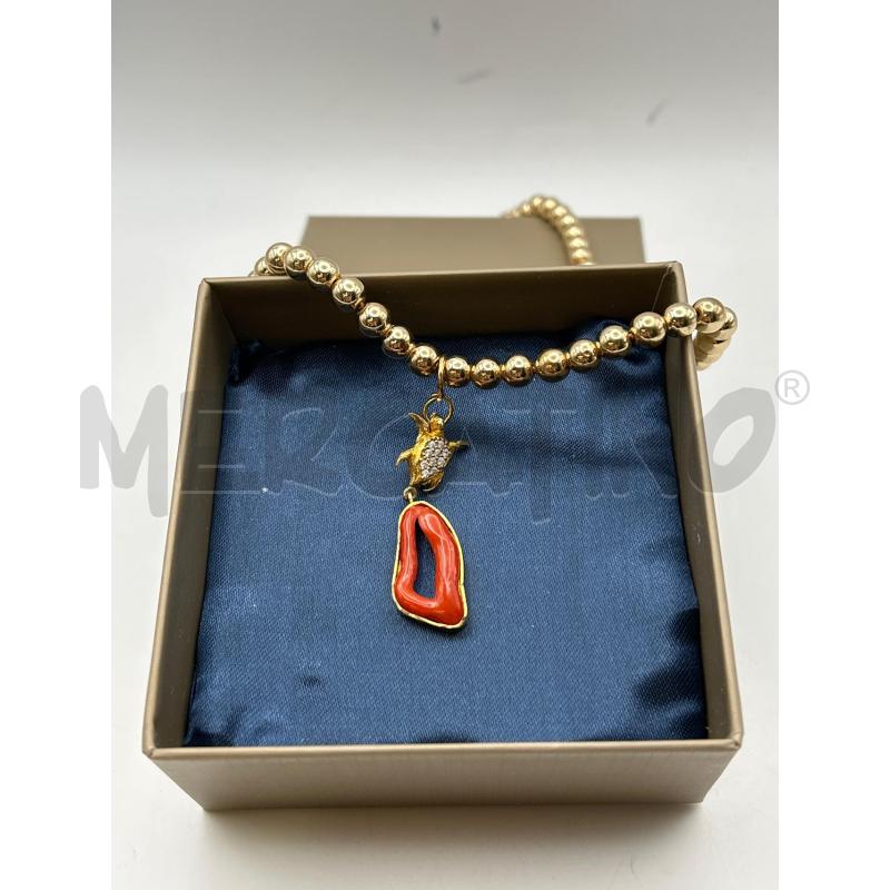 COLLANA SFERE GOLD CIONDOLO TARTARUGA GOLD STRASS CORALLO | Mercatino dell'Usato Roma porta maggiore 1