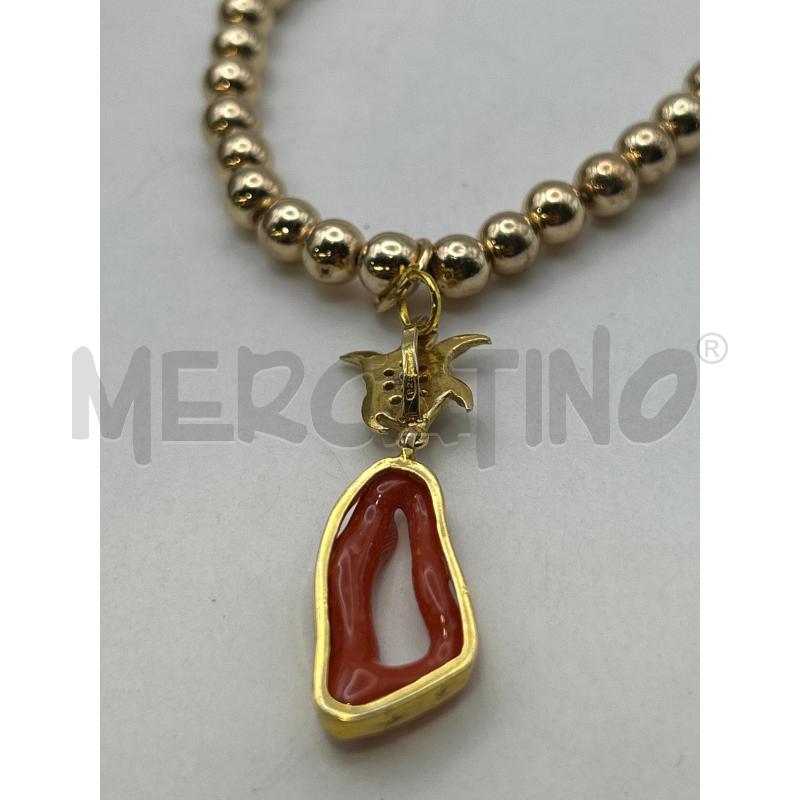 COLLANA SFERE GOLD CIONDOLO TARTARUGA GOLD STRASS CORALLO | Mercatino dell'Usato Roma porta maggiore 5