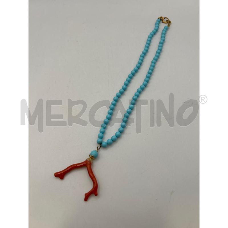 COLLANA SFERE PASTA TURCHERE CIONDOLO RAMO CORALLO | Mercatino dell'Usato Roma porta maggiore 2