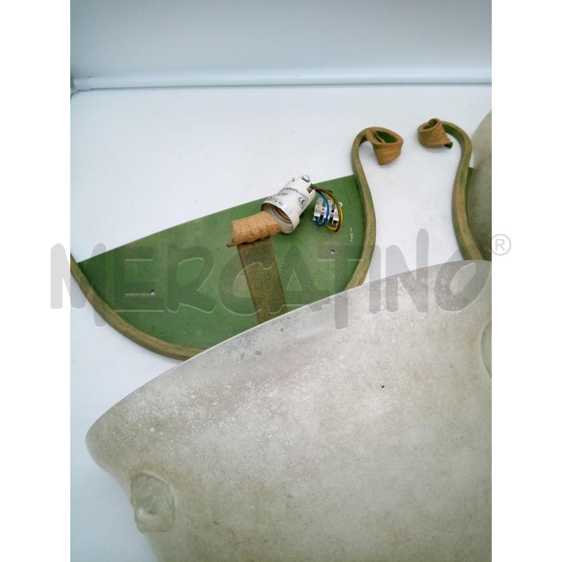 COPPIA APPLIQUE 1L VETRO SCAVO DUE LEONI  | Mercatino dell'Usato Roma porta maggiore 4