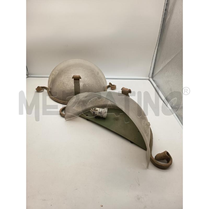 COPPIA APPLIQUE 1L VETRO SCAVO DUE LEONI STRUTTURA FERRO  | Mercatino dell'Usato Roma porta maggiore 4