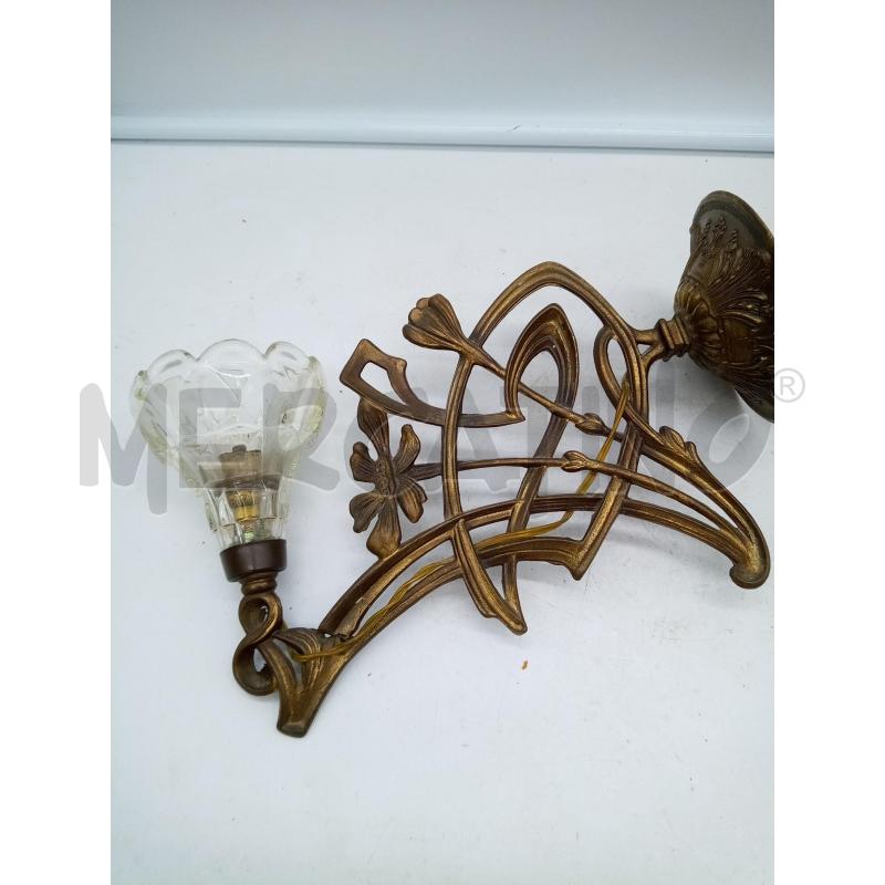 COPPIA APPLIQUE LIBERTY 1L FOGLIE PARALUMI FIORE VETRO | Mercatino dell'Usato Roma porta maggiore 2