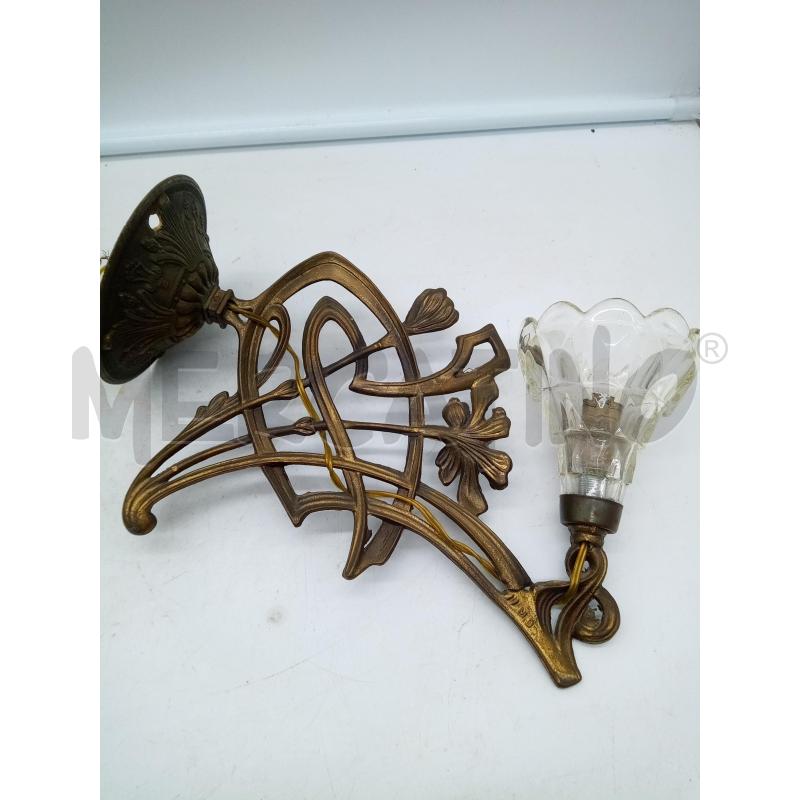COPPIA APPLIQUE LIBERTY 1L FOGLIE PARALUMI FIORE VETRO | Mercatino dell'Usato Roma porta maggiore 3