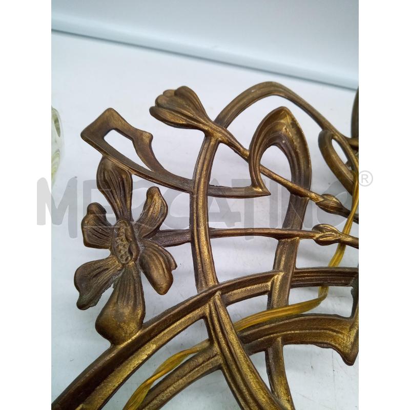 COPPIA APPLIQUE LIBERTY 1L FOGLIE PARALUMI FIORE VETRO | Mercatino dell'Usato Roma porta maggiore 4