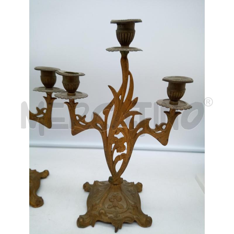 COPPIA CANDELABRI METALLO 3F LIBERTY  | Mercatino dell'Usato Roma porta maggiore 2