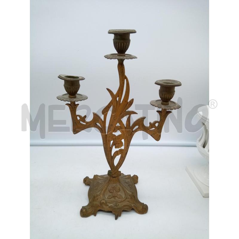 COPPIA CANDELABRI METALLO 3F LIBERTY  | Mercatino dell'Usato Roma porta maggiore 3