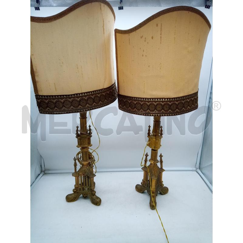 COPPIA LAMPADA OTTONE STILE GOTICO DA RIV | Mercatino dell'Usato Roma porta maggiore 1