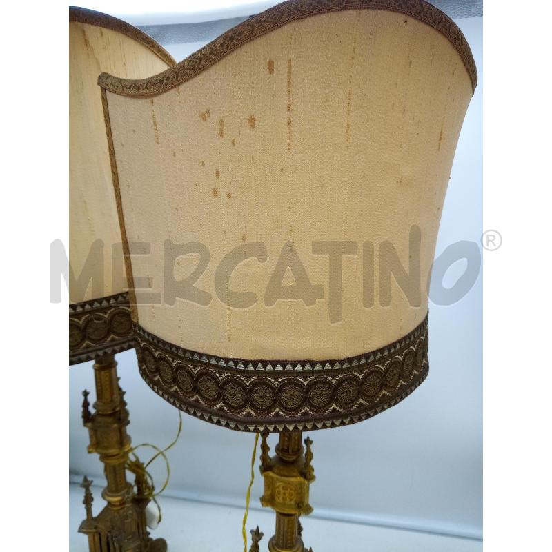 COPPIA LAMPADA OTTONE STILE GOTICO DA RIV | Mercatino dell'Usato Roma porta maggiore 5