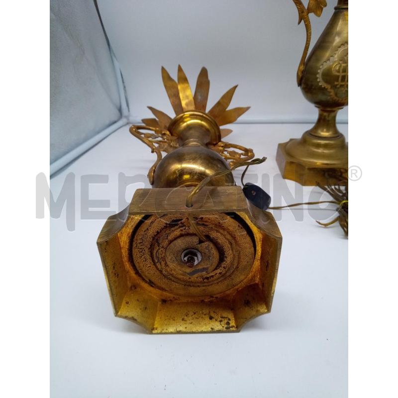 COPPIA PORTACERI ECLESIASTICI BRONZO  | Mercatino dell'Usato Roma porta maggiore 5