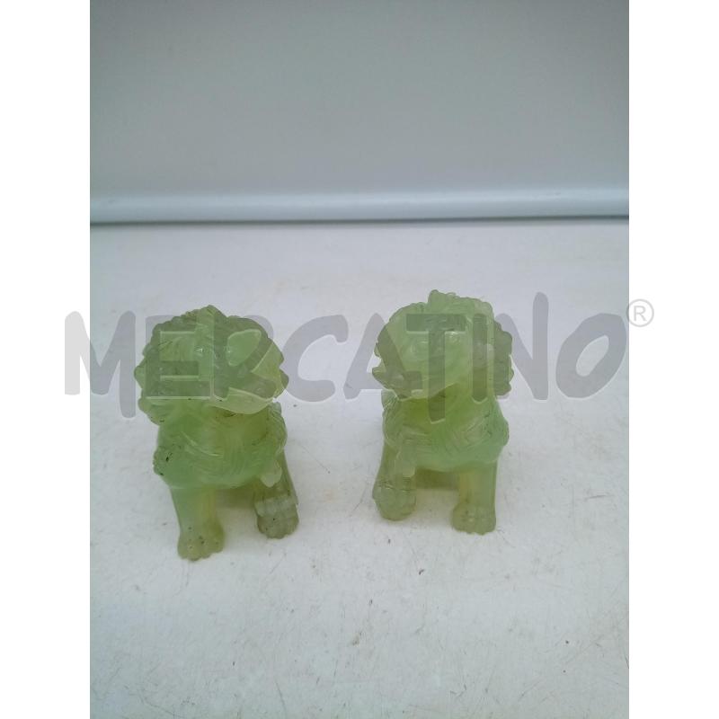 COPPIA SCULTURE LEONI GIADA   | Mercatino dell'Usato Roma porta maggiore 1