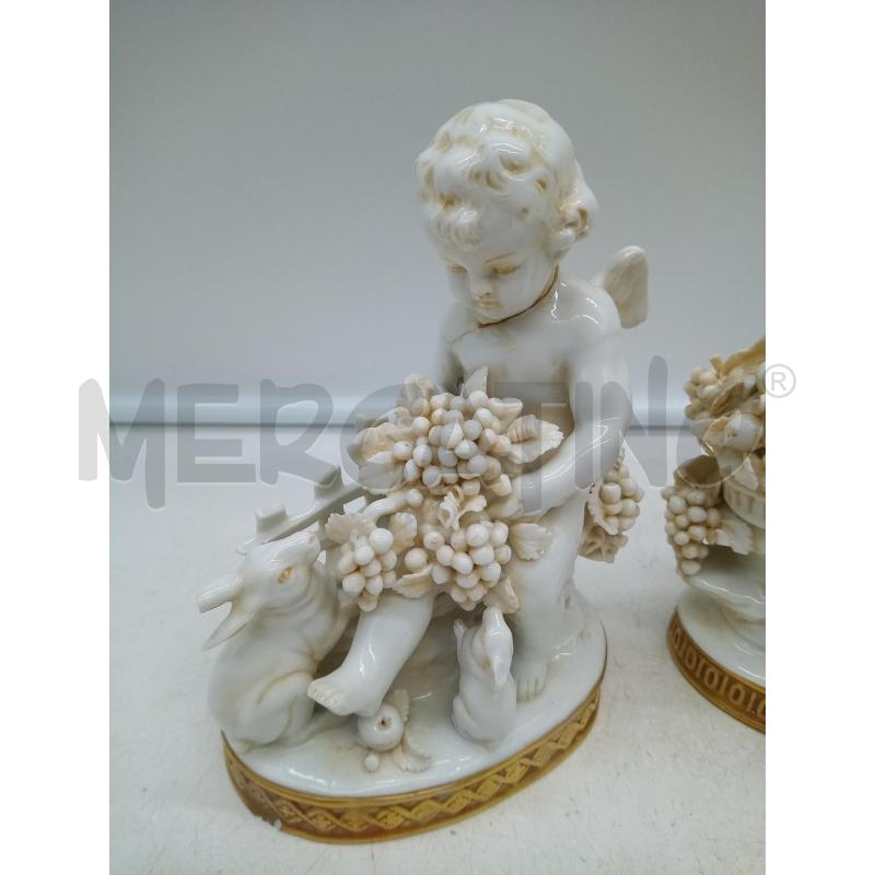 COPPIA SCULTURE PUTTI PORC CDM CESTI UVA DIFETTI | Mercatino dell'Usato Roma porta maggiore 2