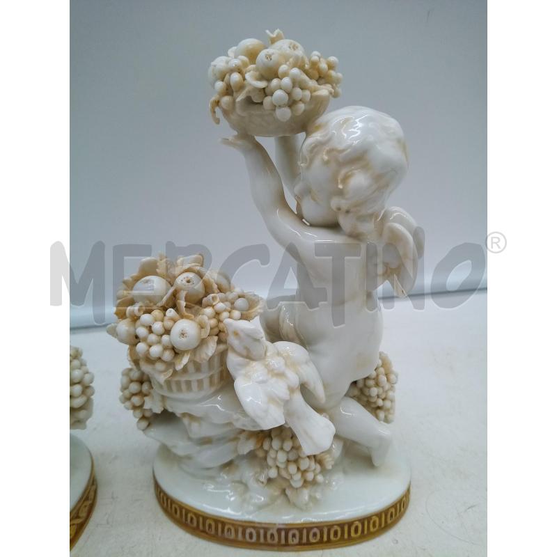 COPPIA SCULTURE PUTTI PORC CDM CESTI UVA DIFETTI | Mercatino dell'Usato Roma porta maggiore 3
