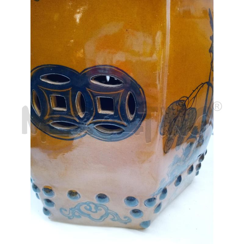 COPPIA SGABELLI CERAMICA STILE CINESE OCRA UCCELLINI DIPINTI+DOCUMENTI | Mercatino dell'Usato Roma porta maggiore 4