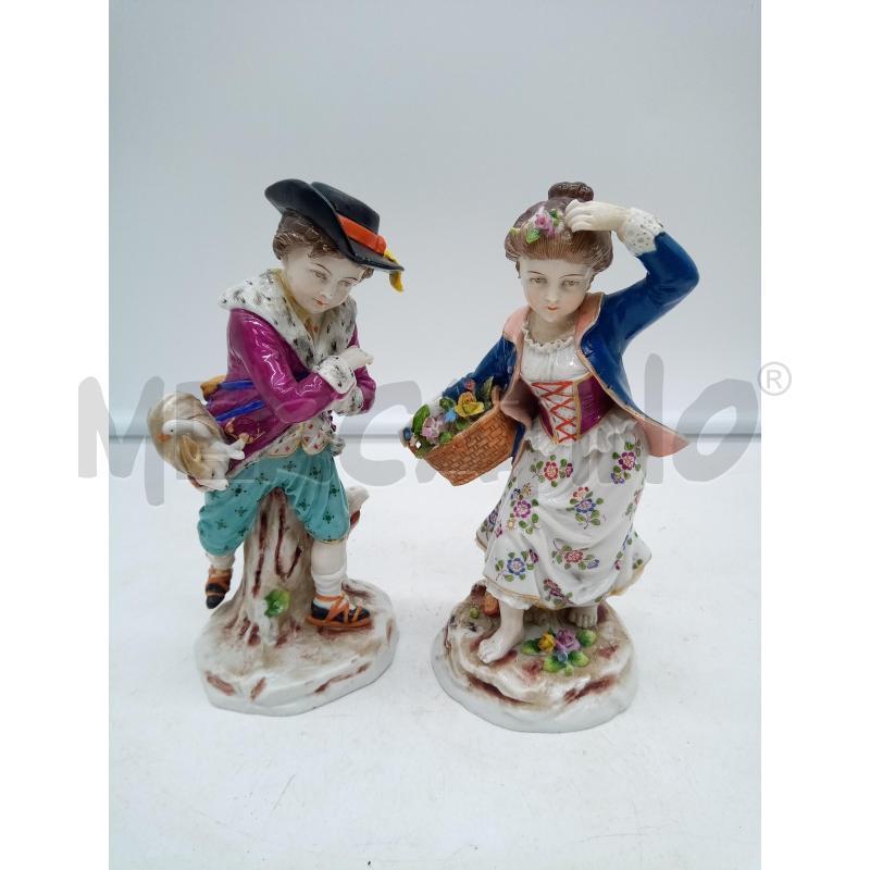 COPPIA STATUINE PORC CDM CONTADINELLI LIEVI DIFETTI | Mercatino dell'Usato Roma porta maggiore 1