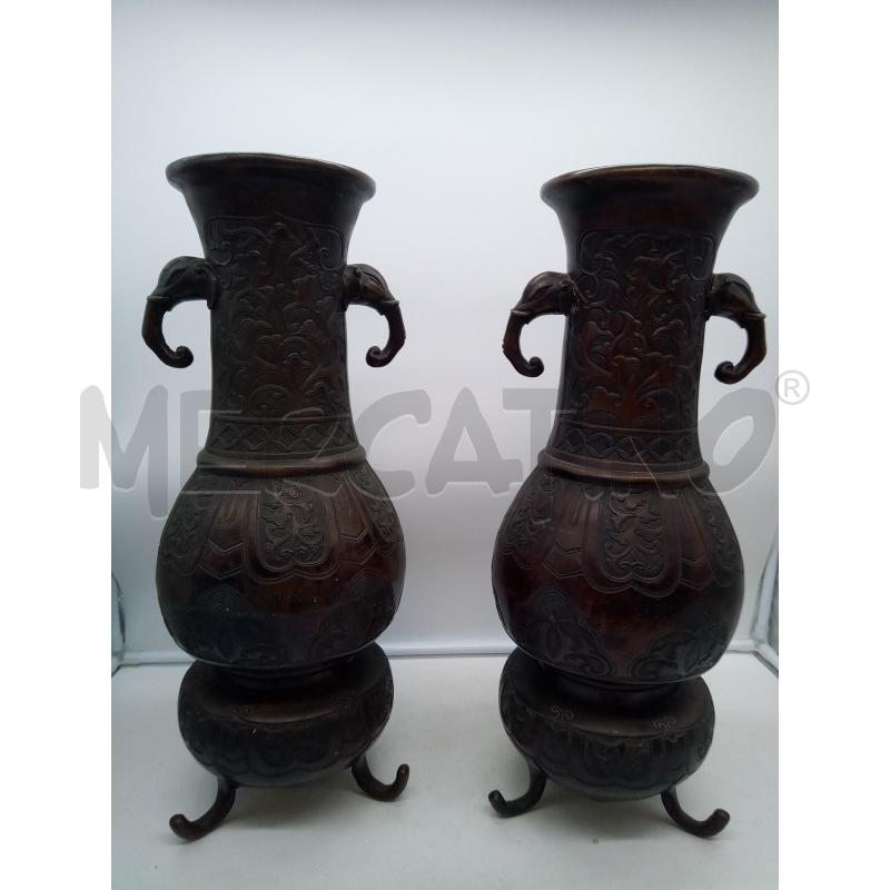 COPPIA VASI GIAPPONE BRONZO EPOCA  | Mercatino dell'Usato Roma porta maggiore 1