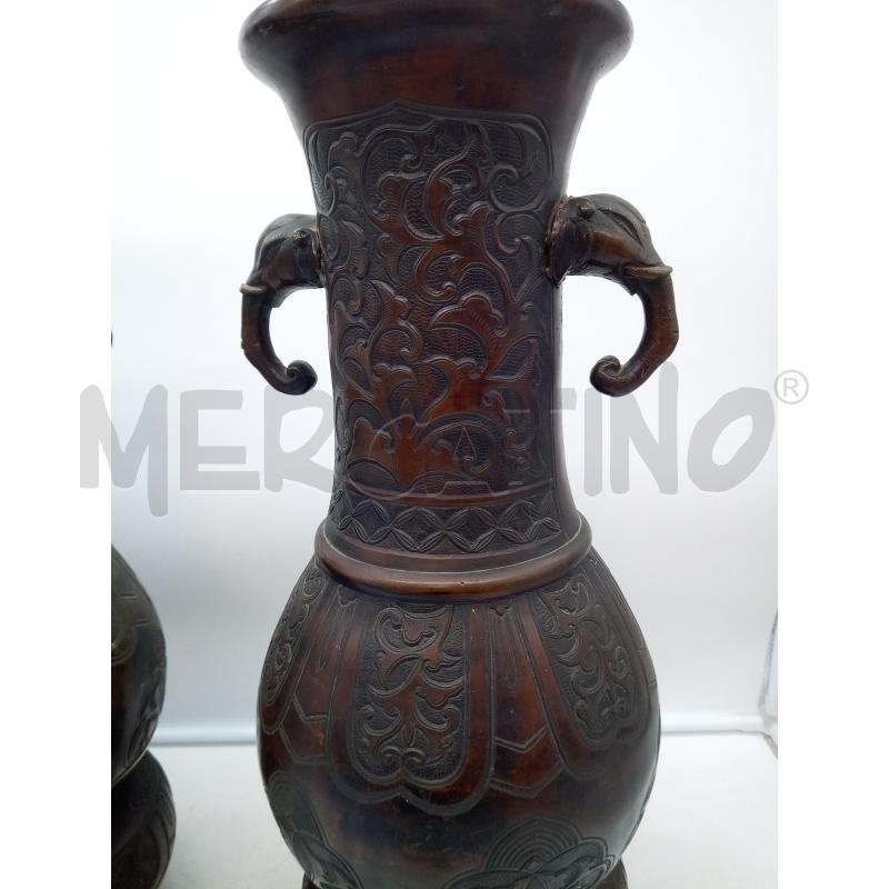 COPPIA VASI GIAPPONE BRONZO EPOCA  | Mercatino dell'Usato Roma porta maggiore 2