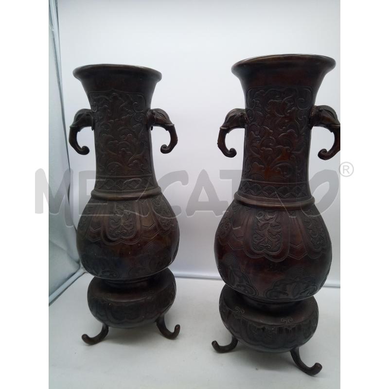 COPPIA VASI GIAPPONE BRONZO EPOCA  | Mercatino dell'Usato Roma porta maggiore 3