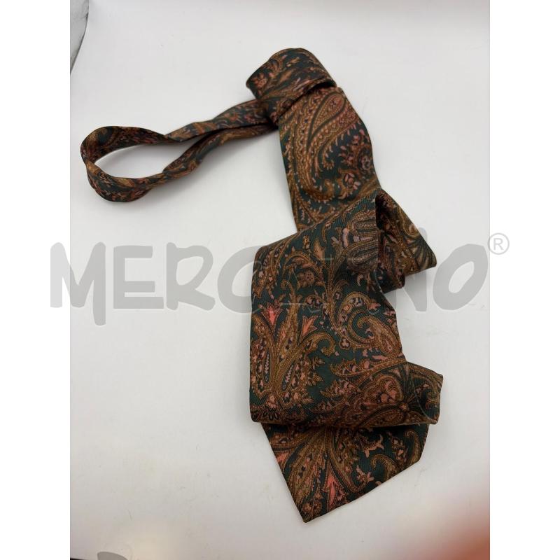 CRAVATTA FENDI VERDE FOGLIE MARRONI ROSA VINTAGE | Mercatino dell'Usato Roma porta maggiore 2
