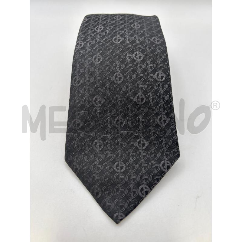 CRAVATTA GIORGIO ARMANI GRIGIA SCURA MONOGRAM | Mercatino dell'Usato Roma porta maggiore 1
