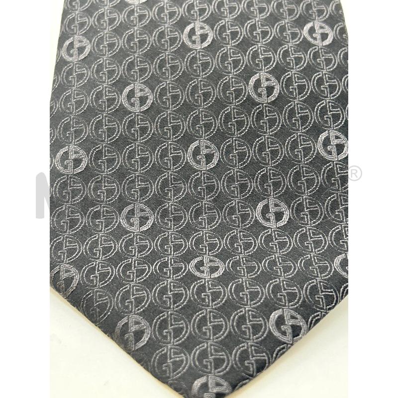 CRAVATTA GIORGIO ARMANI GRIGIA SCURA MONOGRAM | Mercatino dell'Usato Roma porta maggiore 2