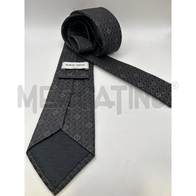 CRAVATTA GIORGIO ARMANI GRIGIA SCURA MONOGRAM | Mercatino dell'Usato Roma porta maggiore 3