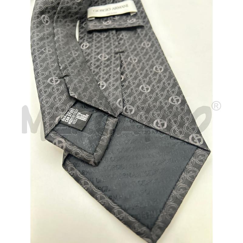 CRAVATTA GIORGIO ARMANI GRIGIA SCURA MONOGRAM | Mercatino dell'Usato Roma porta maggiore 4