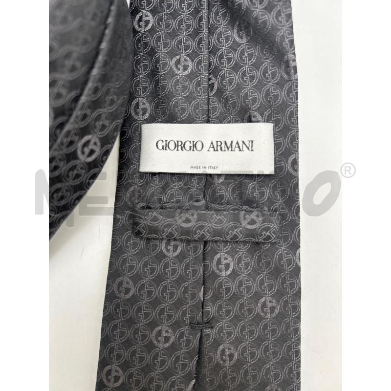 CRAVATTA GIORGIO ARMANI GRIGIA SCURA MONOGRAM | Mercatino dell'Usato Roma porta maggiore 5