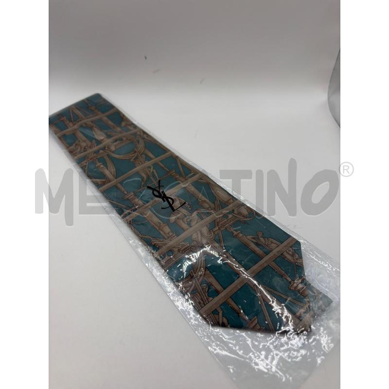 CRAVATTA YVES SAINT LAURENT VERDE FANTASIA ROMANA | Mercatino dell'Usato Roma porta maggiore 1