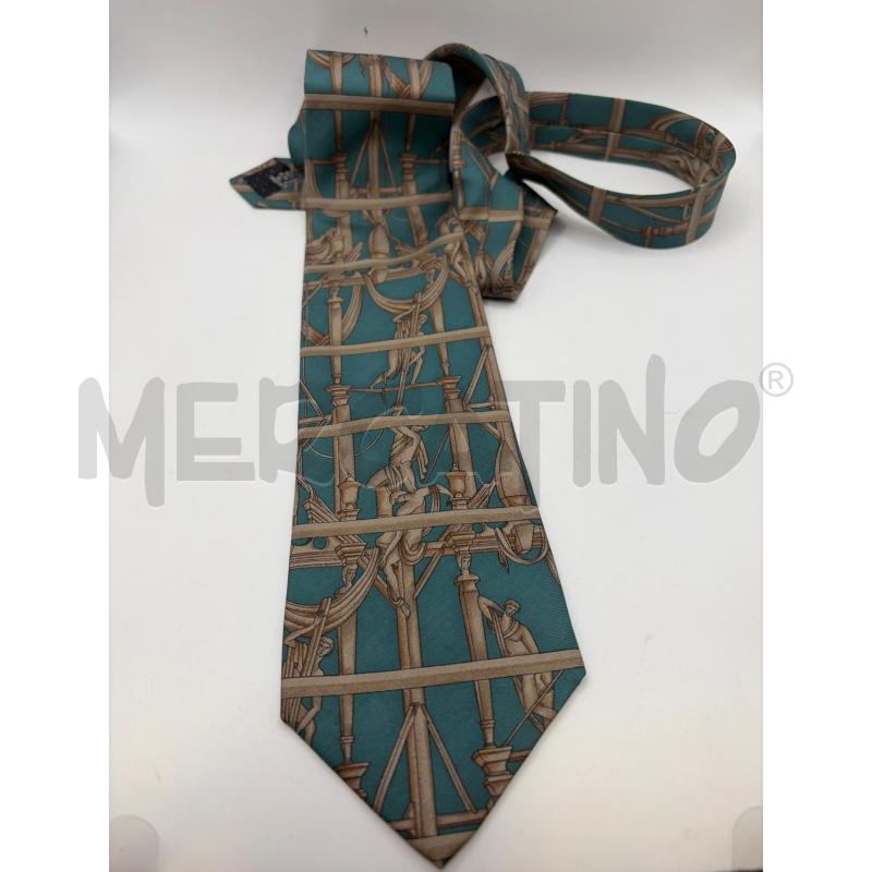 CRAVATTA YVES SAINT LAURENT VERDE FANTASIA ROMANA | Mercatino dell'Usato Roma porta maggiore 4