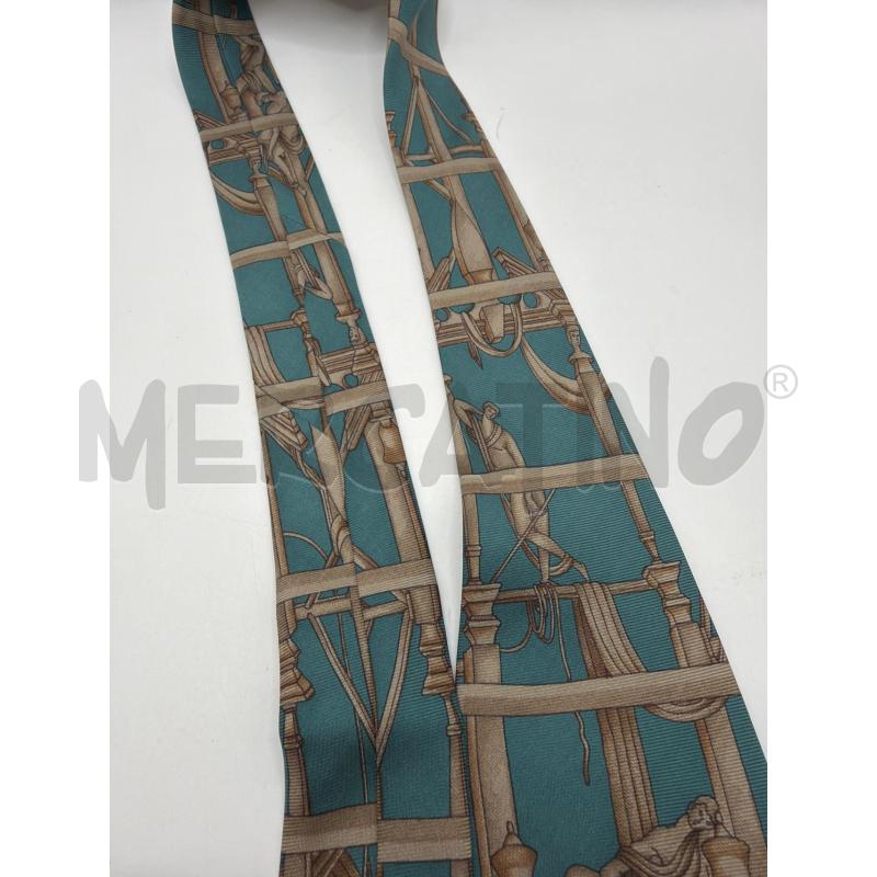 CRAVATTA YVES SAINT LAURENT VERDE FANTASIA ROMANA | Mercatino dell'Usato Roma porta maggiore 5