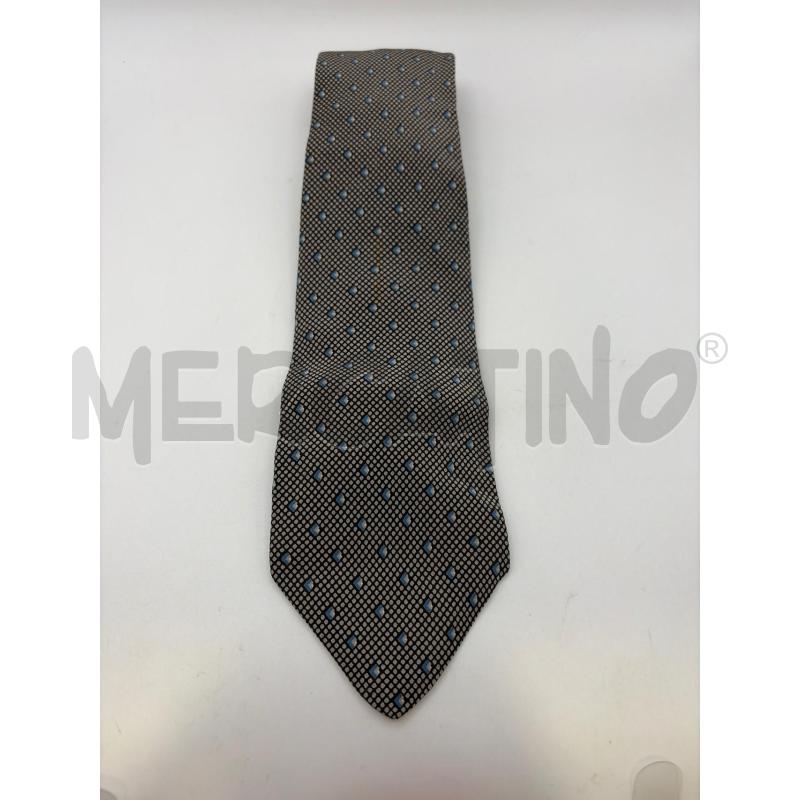 CRAVATTA ZEGNA NERA POIS GRIGIO DETTAGLI CELESTINI | Mercatino dell'Usato Roma porta maggiore 1